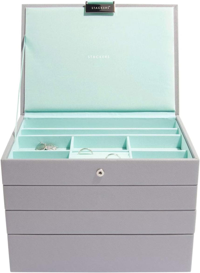 Stackers Grau Mint Klassisch Schmuckschatulle - 4 Dove Grey/Mint Green, Dove Grey/Mint Green
