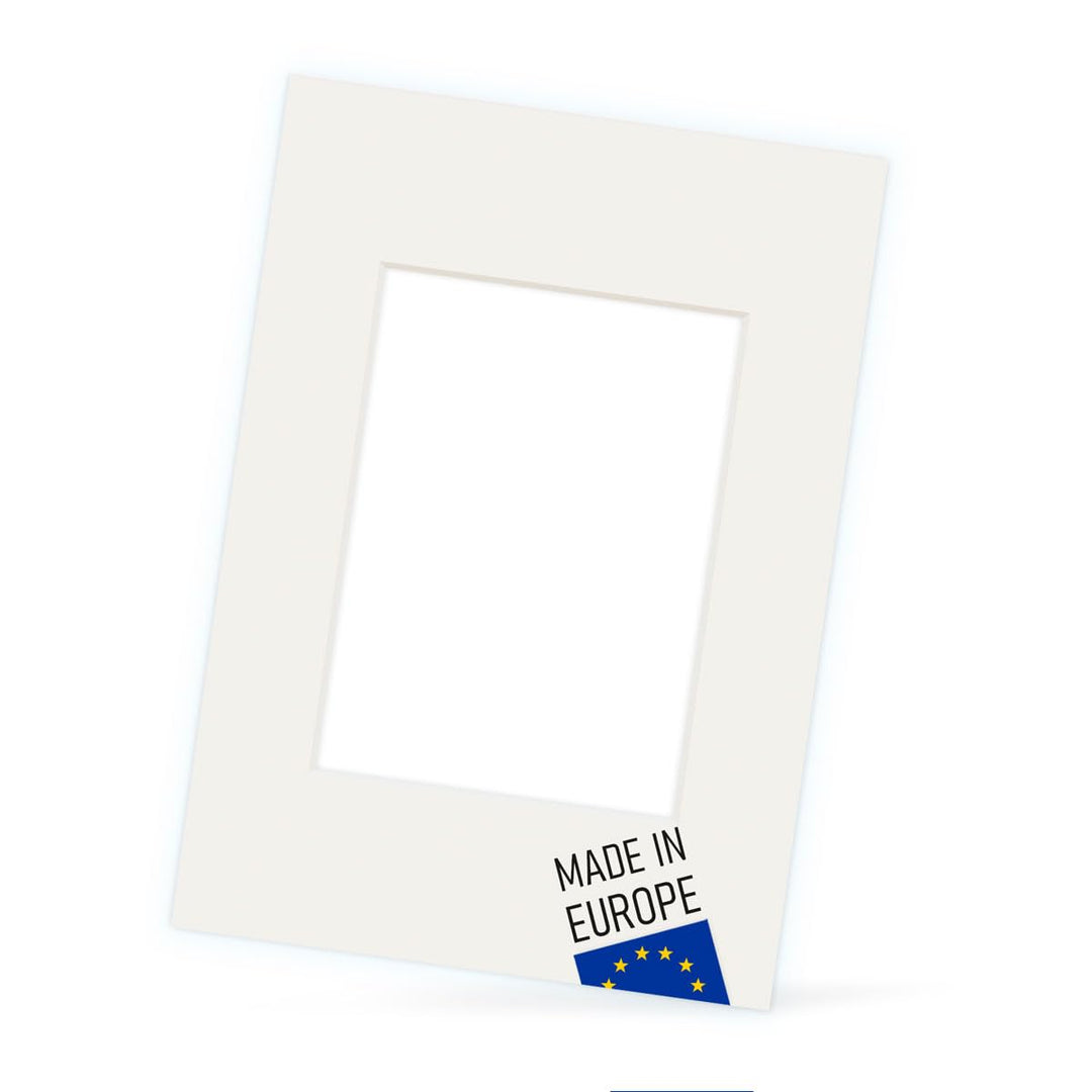 PHOTOLINI Passepartout 40x50 aussen für 30x40 innen, säurefrei 1,5 mm Passepartout Karton Creme-Weis