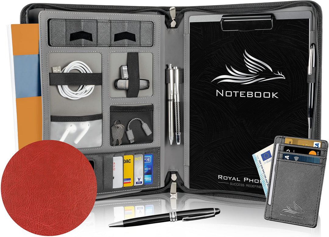 Business Schreibmappe A4 'Eagle' - Hochwertige Dokumentenmappe mit Tablet Halterung - inkl. Kreditka