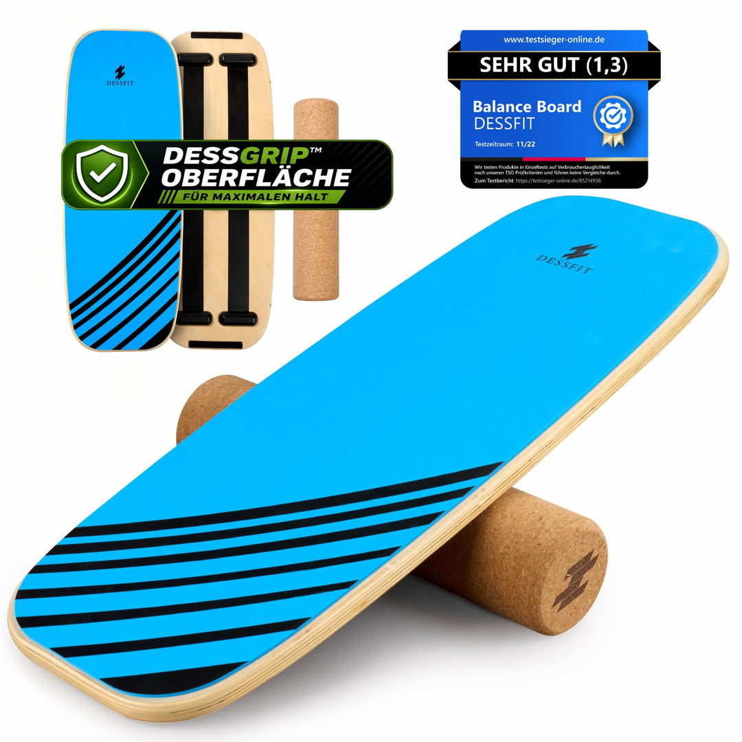 Balance Board Holz Rutschfest mit Kork Rolle | Balance Board Erwachsene &amp; Kinder | Gleichgewichtstra