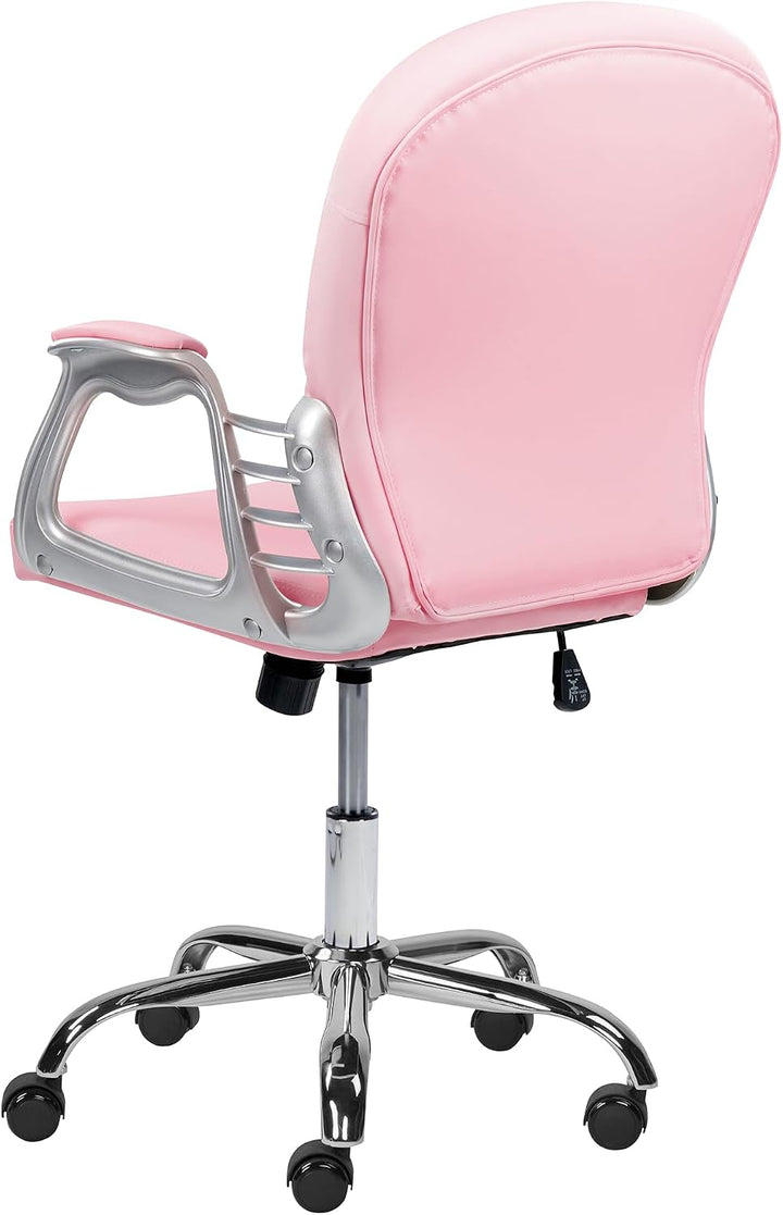 Büro Schreibtischstuhl Drehstuhl Kunstleder Verstellbar Lehne Rosa Princess