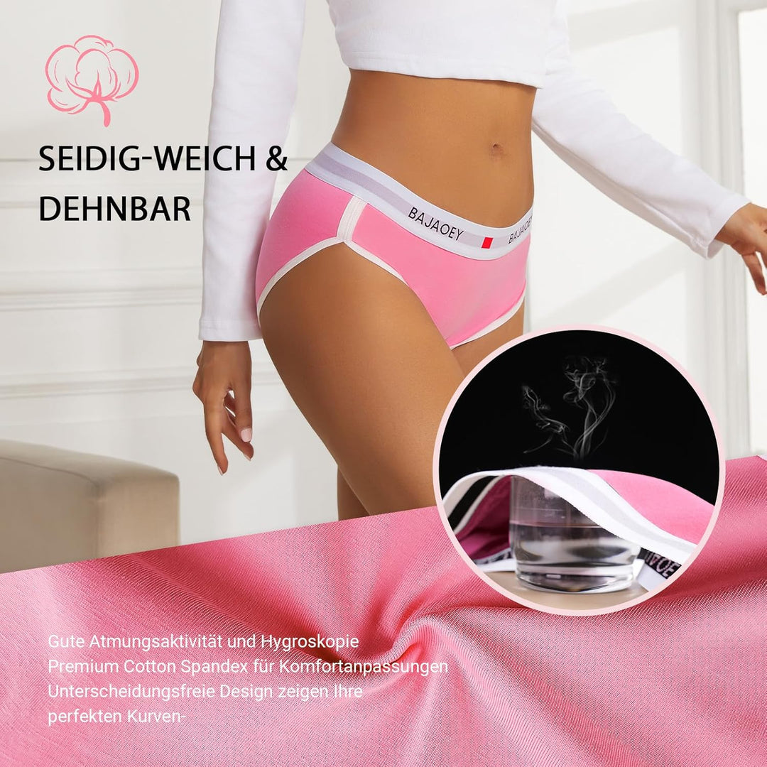 PHOLEEY Slip Unterhosen Damen Unterwäsche Feuchtigkeitsableitende Baumwolle Atmungsaktives Bikini Hö