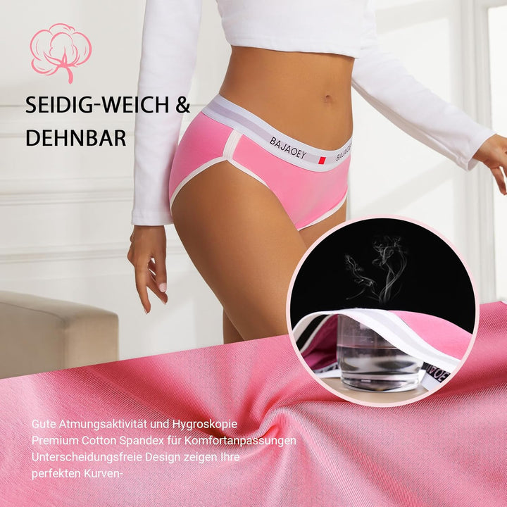 PHOLEEY Slip Unterhosen Damen Unterwäsche Feuchtigkeitsableitende Baumwolle Atmungsaktives Bikini Hö