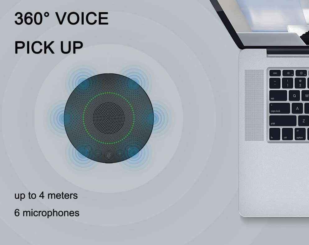 BluePod Konferenzlautsprecher mit 6 Mikrofonen, tragbare Freisprecheinrichtung Bluetooth/USB, VoiceL