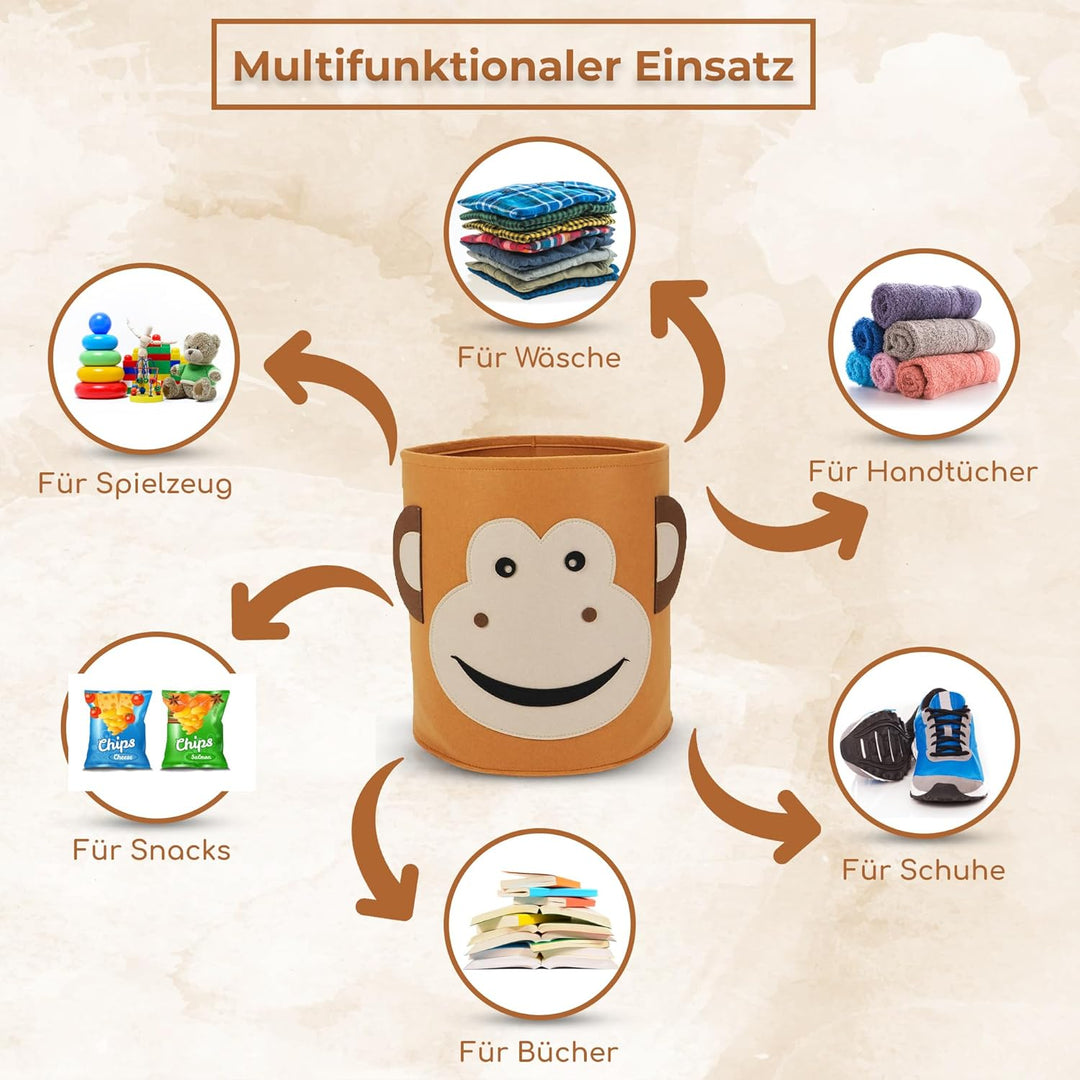 Spielzeugkorb Kinder - Aufbewahrungskorb Kinderzimmer - Wäschekorb Kinderzimmer - Spielzeugtruhe (Af
