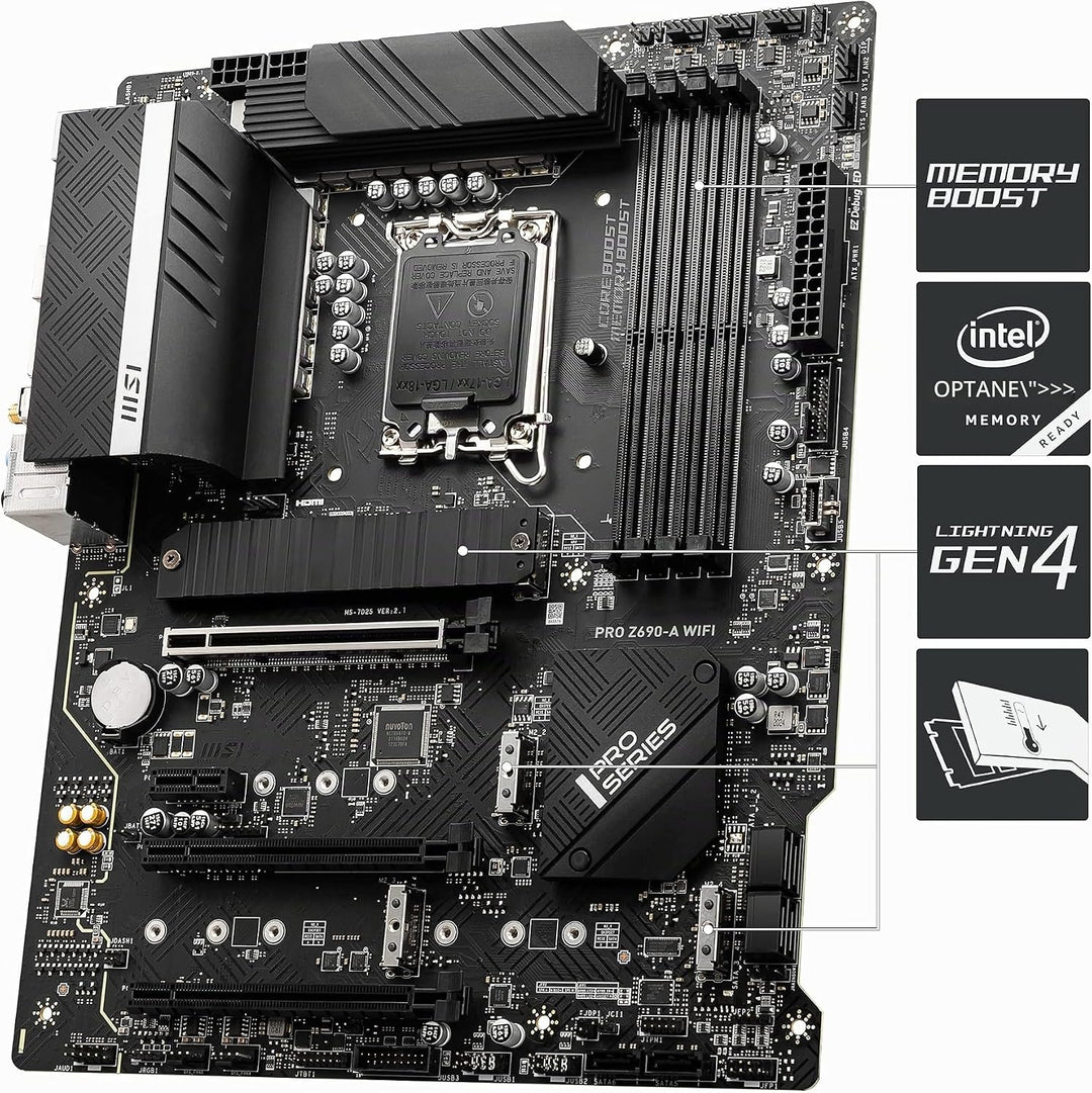 MSI PRO Z690-A WIFI Mainboard ATX, unterstützt Intel Prozessoren 12. Generation, LGA 1700, 14 Duet R