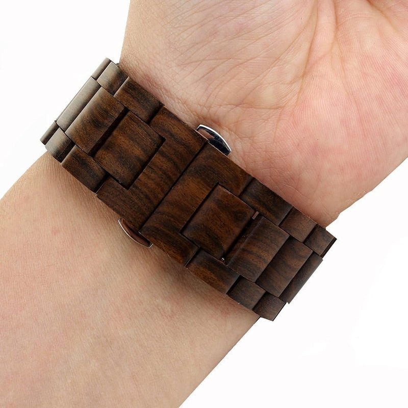 Herren Holz Uhrenarmband 42mm/44mm/45mm kompatibel mit iWatch Alle Modelle (Brown)