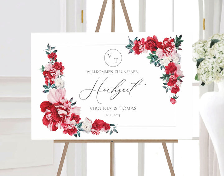 Manschin Laserdesign Willkommensschild Aluverbund personalisiert - Made in Germany - Welcome Willkom