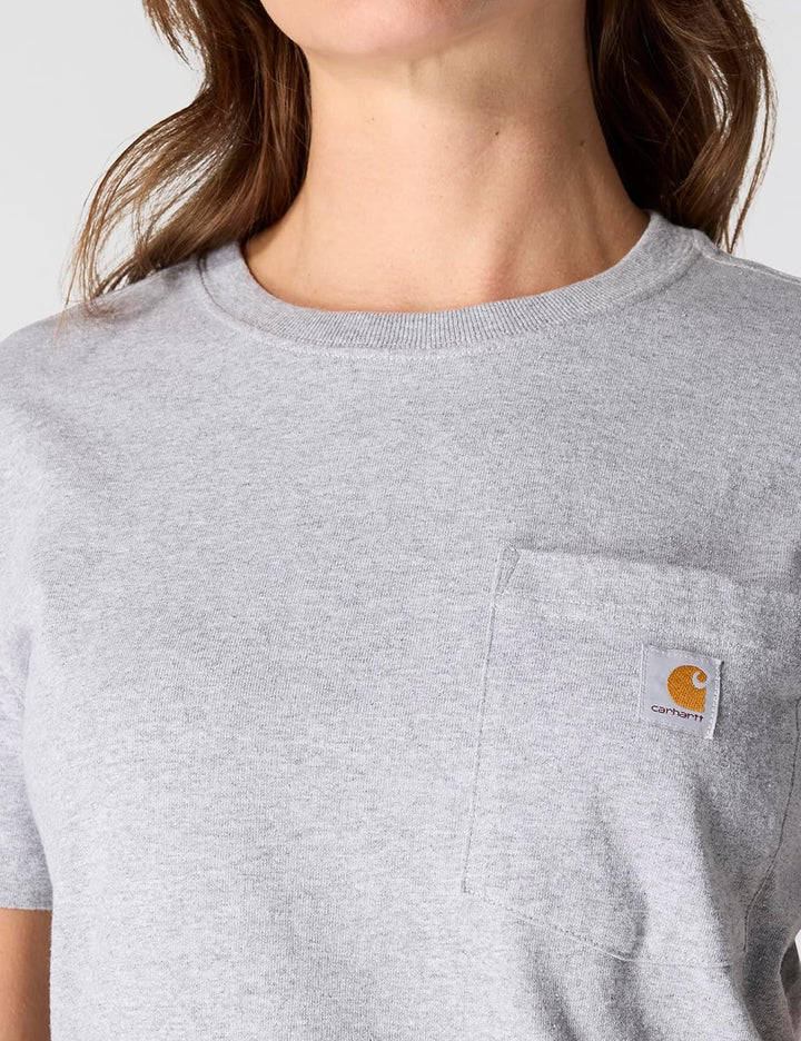 Carhartt Bekleidung Logo T-Shirt grün XS Grau Meliert, XS Grau Meliert