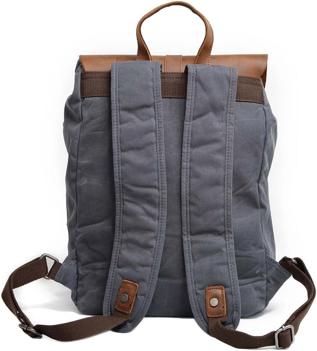 Neuleben Vintage Wasserdicht Rucksack Daypack aus Canvas Leder Damen Herren für Reise Outdoor Schule