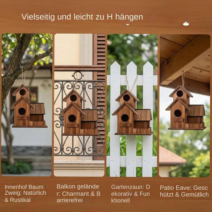 Eichhörnchenhaus, Eichhörnchen-Futterspender Aus Holz, Lustige Markise, Streifenhörnchen-Futternapf,