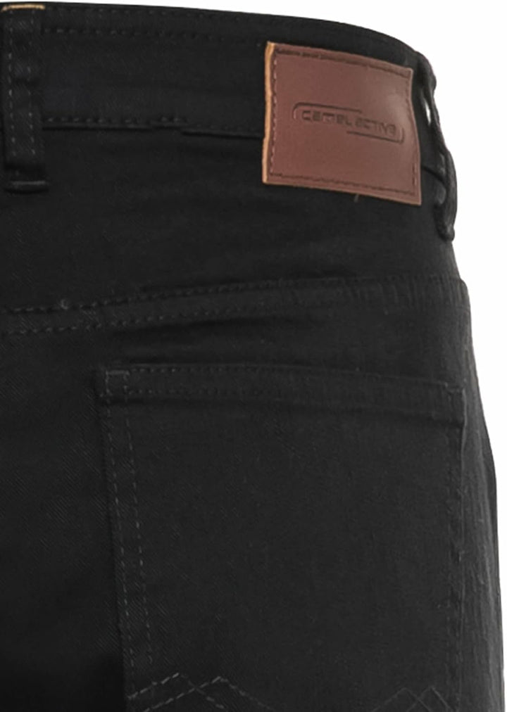 camel active Herren Relaxed Fit 5-Pocket Jeans mit leichten Used-Effekten 32W / 30L Schwarz, 32W / 3