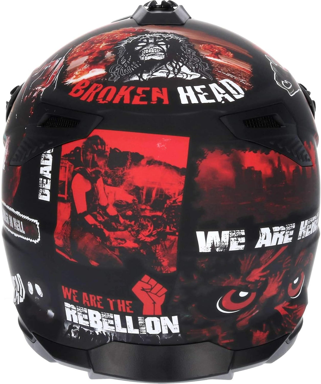Broken Head Motocross-Helm Resolution Rot - MX-Helm - Supermotohelm Mattschwarz-Rot S (55-56 cm) Cro