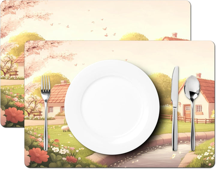 KitchenYeah© Platzsets Abwaschbar 6-Teilig 45x30 cm Tischsets Platzdeckchen Platzset Unterlage Tisch