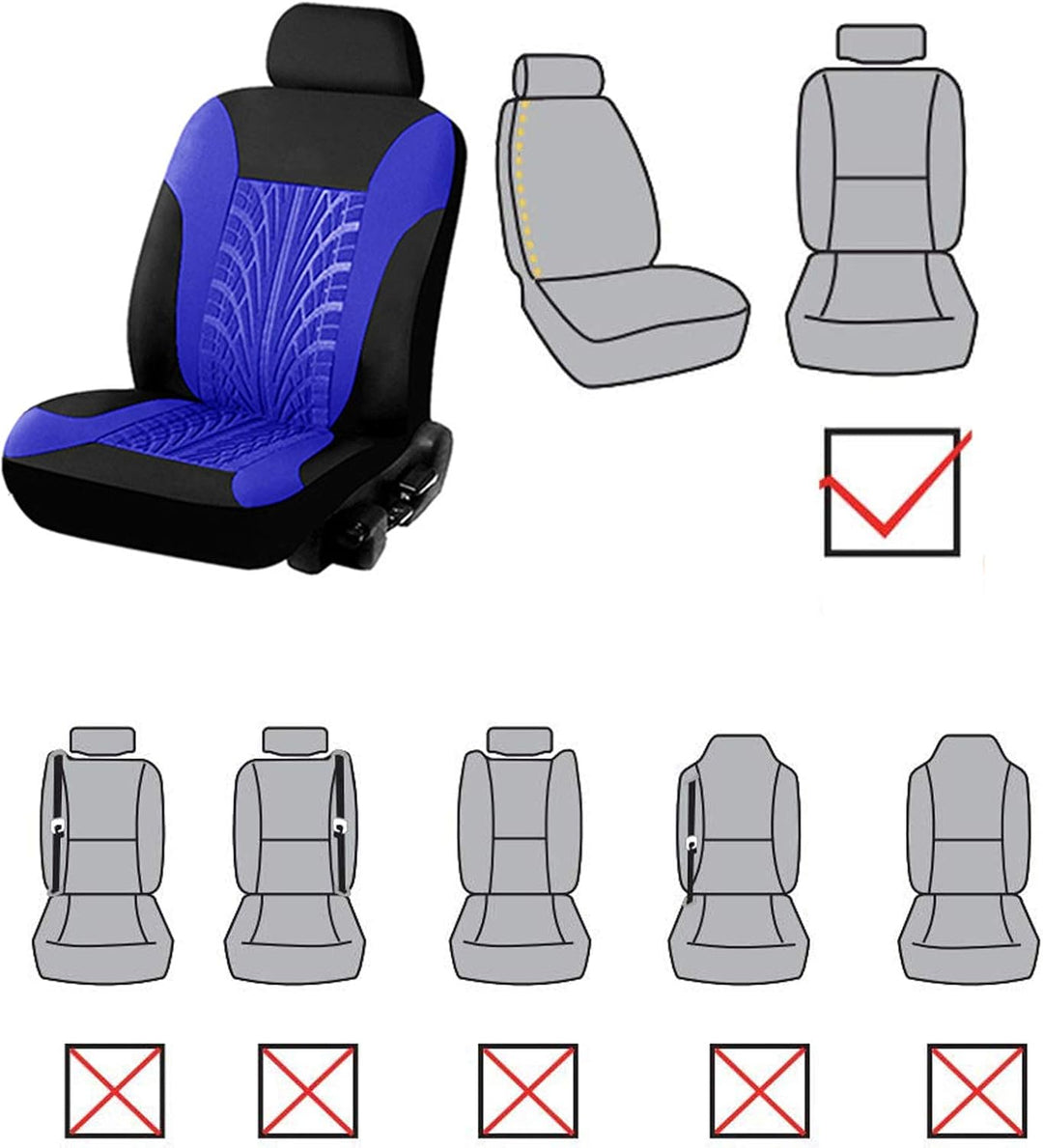 Sitzbezüge Auto Vordersitze,Universal Autositzbezüge,2er Set Schonbezüge Vorne, Sitzbezug Schoner Bl