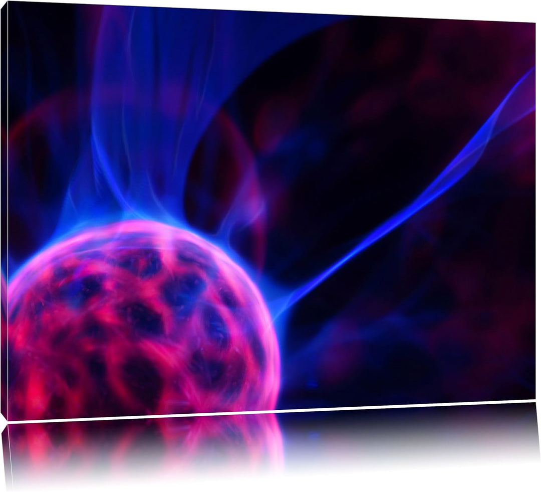 Pixxprint leuchtender Energieball auf Leinwand, XXL riesige Bilder fertig gerahmt mit Keilrahmen, Ku