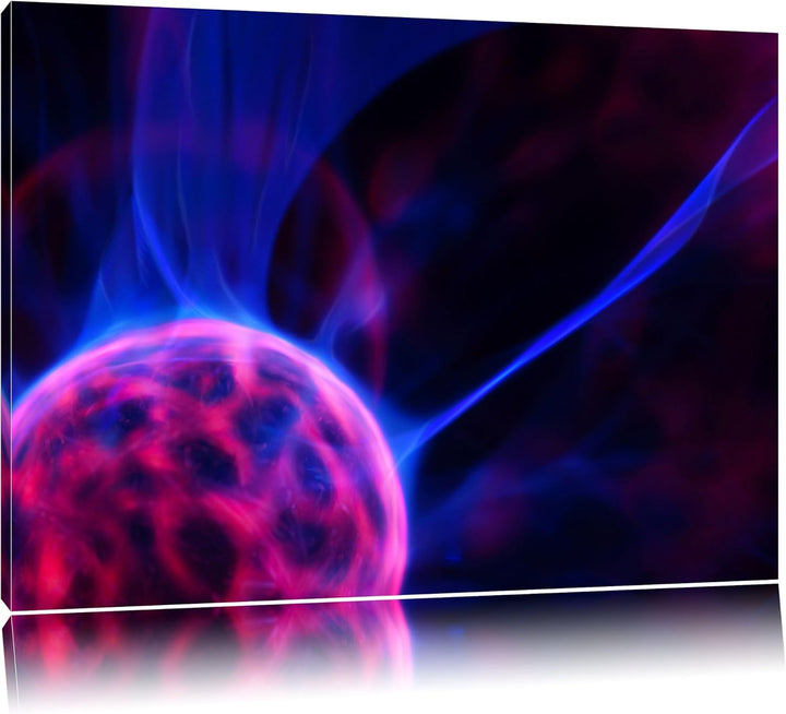 Pixxprint leuchtender Energieball auf Leinwand, XXL riesige Bilder fertig gerahmt mit Keilrahmen, Ku