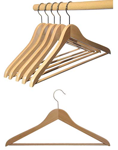 Kleiderbügel aus Buchenholz, Holz aus nachhaltiger Forstwirtschaft mit EUDR, Natur lackiert (Wasserl
