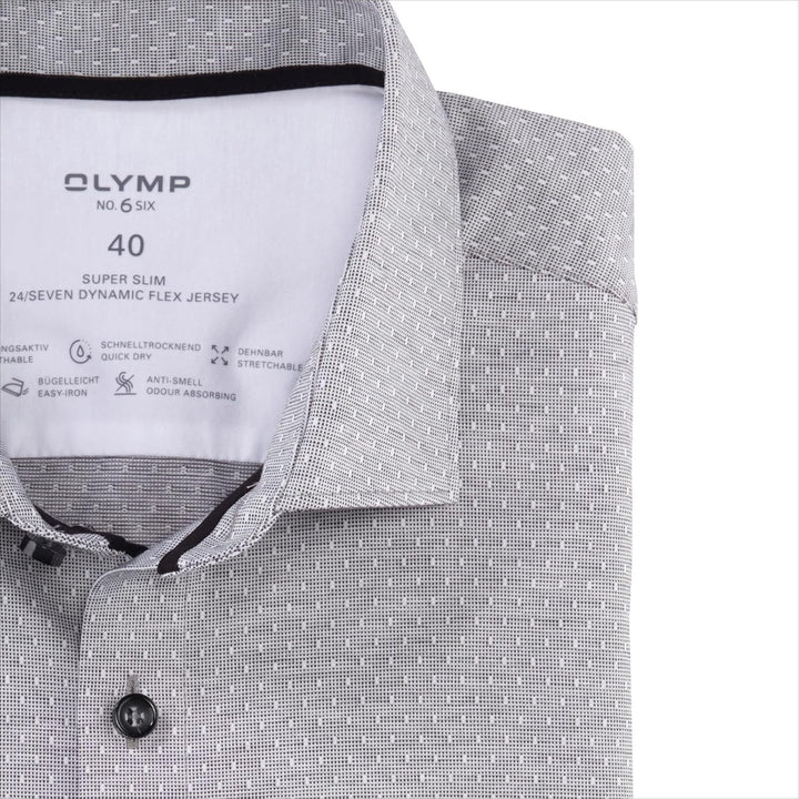 OLYMP Herren Oberhemd Langarm No.Six.24.Seven,Twill,super Slim,Modern Kent 37 Schwarz 68, 37 Schwarz