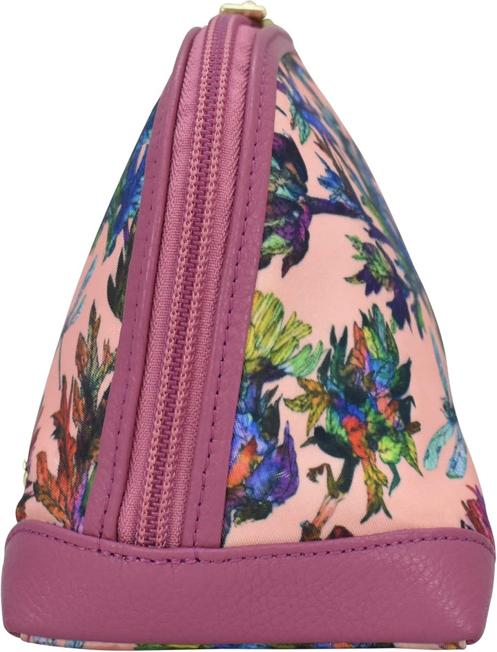 Anuschka Kosmetiktasche - Wanderlust Kollektion - Nylonstoff mit Leder Trim und Kunstdruck Dragonfly