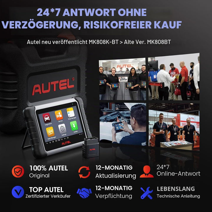 Autel MaxiCOM MK808K-BT OBD2 Diagnosegerät Auto, 2026 Bidirectionnel wie MK900BT MK808BT PRO, BT Ver