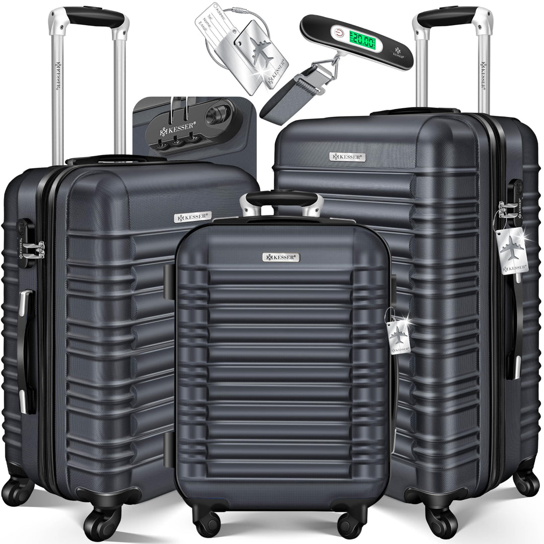 KESSER® 3tlg. Hartschalenkofferset Hard Shell Basic Hartschalenkoffer Trolley Koffer Reisekoffer Rei