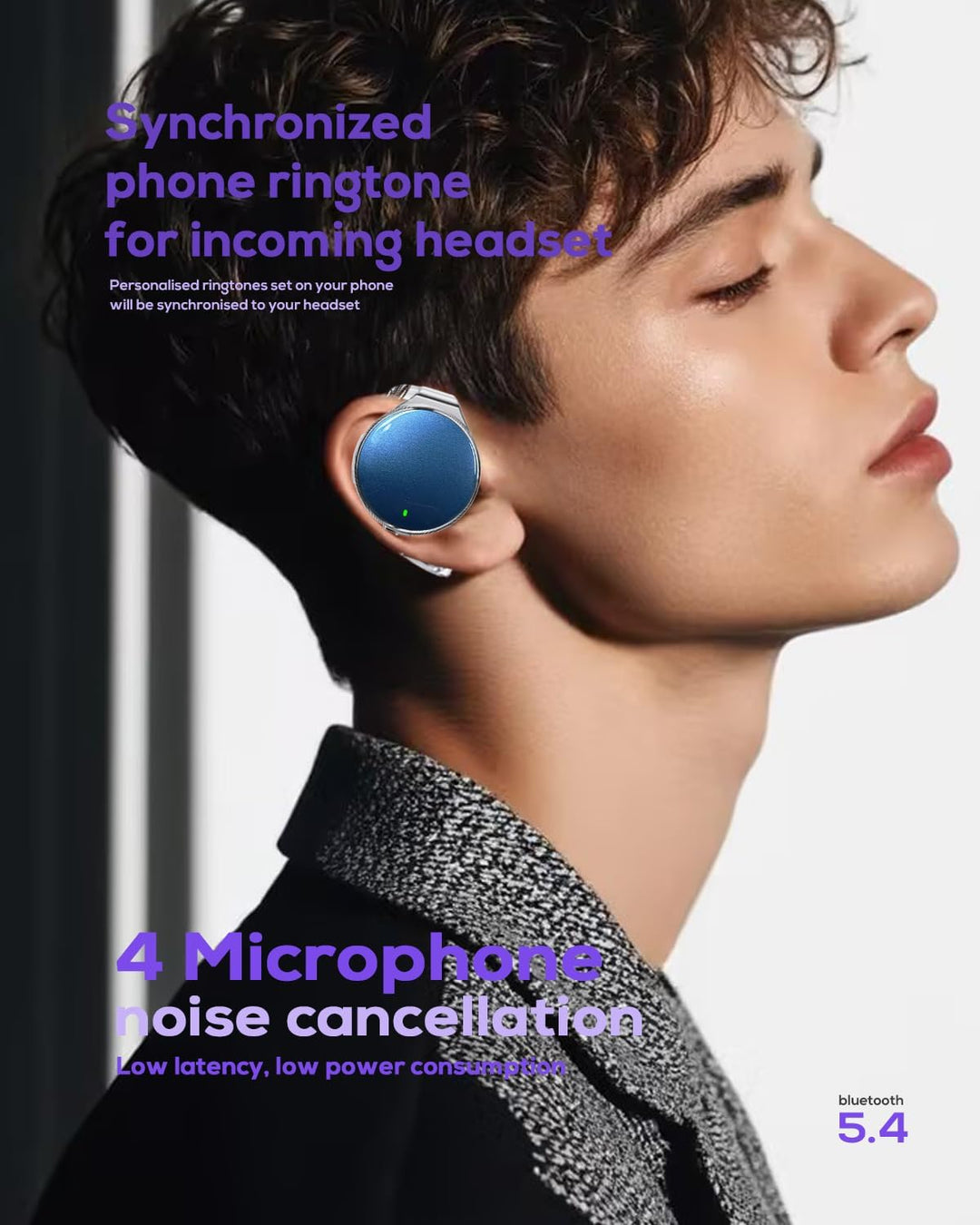 Micool On Ear Kopfhörer Bluetooth 5.4, Open Ear Kopfhörer Kabellos Bluetooth Geräuschunterdrückung,
