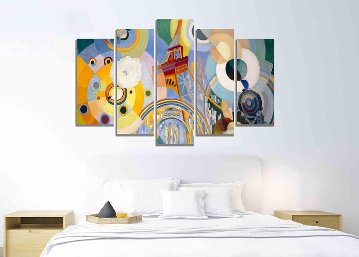 Robert Delaunay Kunstdruck auf Leinwand, Luft, Eisen und Wasser, 5-teilig, 112 x 61 cm 112cm x 61cm