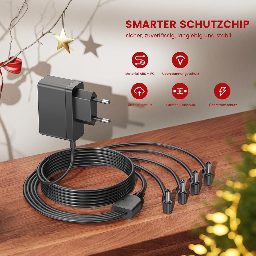 4.5V Weihnachtshaus Beleuchtet Netzadapter Kompatibel mit Lemax Weihnachtsdorf Deko Christmas Villag