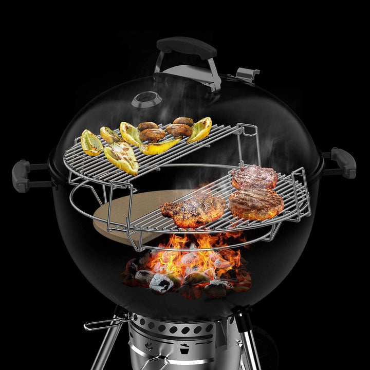 Onlyfire Grillrost Kochsystem für Weber 57 cm Kugel-Holzkohlegrill, Grill zubehör für Low & Slow Coo
