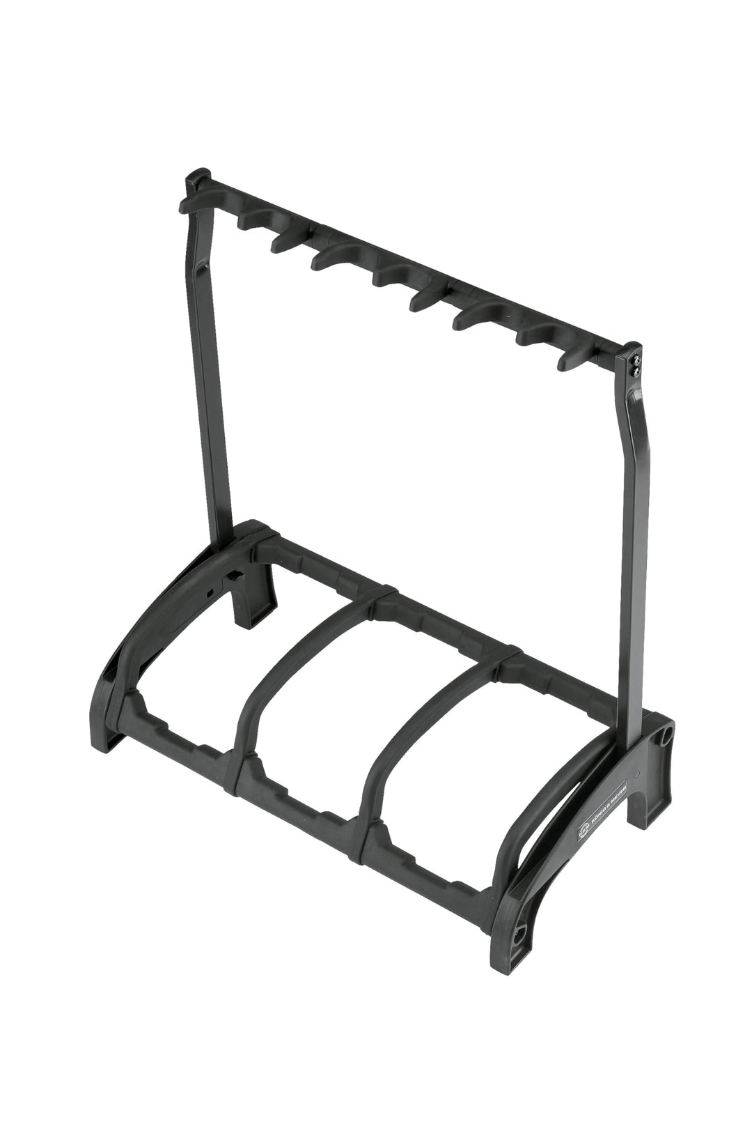K&M 17513 3-fach Gitarrenständer Guardian 3 Schwarz - mit Schutzbügel und Plektrenhalter - für E+A-