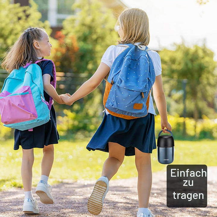 Itslife Thermobehälter für Essen 500ml Thermobehälter Edelstahl Warmhaltebehälter mit faltbaren Löff