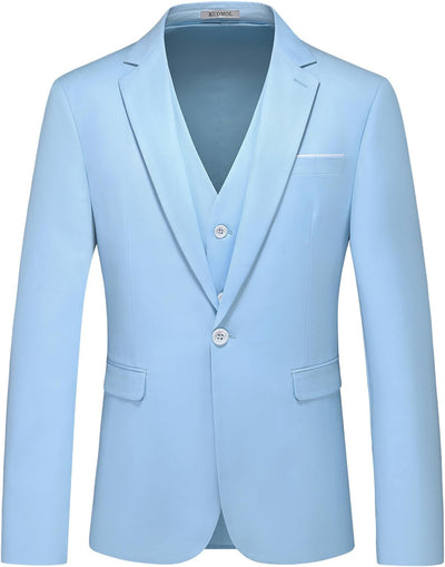 KUDMOL Herren 3-Stücke Anzug Business EIN Knopf Smoking Anzug für Männer Smoking Klassische Blazer W