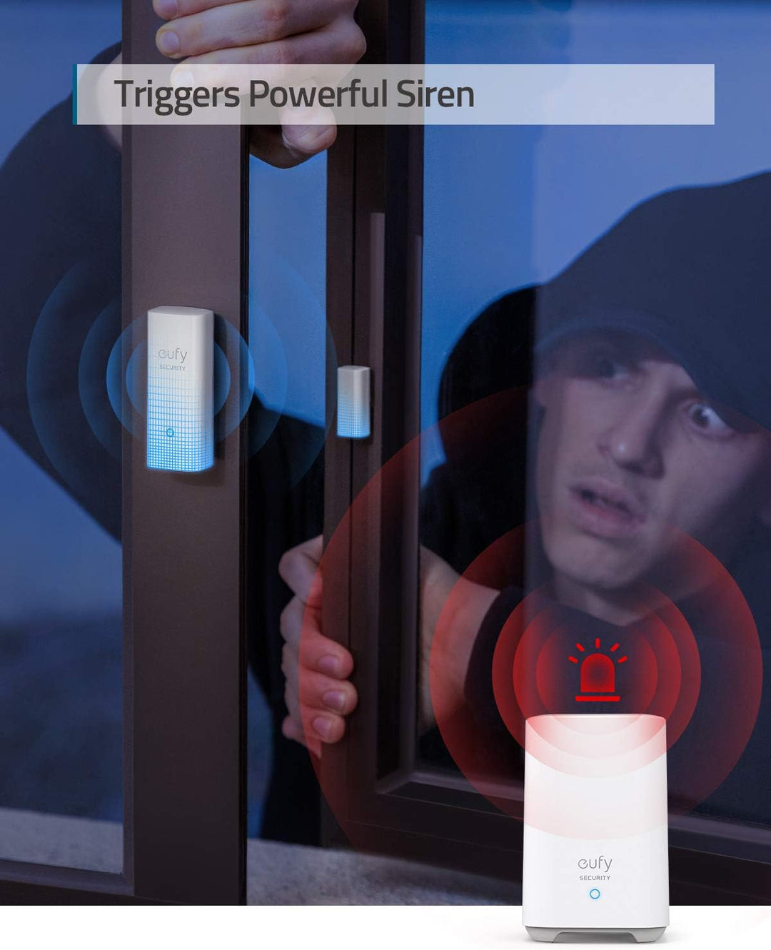 eufy Security by Anker, Haustür Sensor, Erkennt Öffnen/Schliessen von Türen &amp; Fenstern, Sendet Alarm