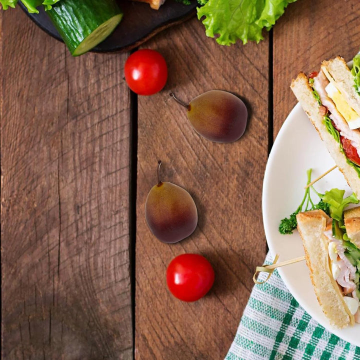 Yardwe 6 Stück Künstliche Pflaumen Lebensechte Deko Früchte für Vasen Tischdekoration und Raumgestal