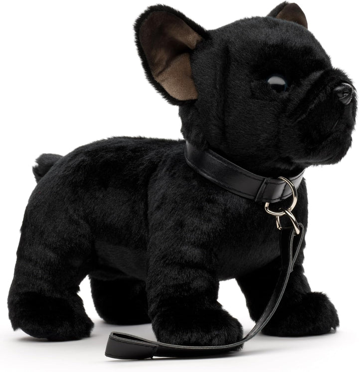 Uni-Toys - Eco-Line - Französische Bulldogge (schwarz) - Mit Leine - 26 cm (Länge) - Plüsch-Hund - P