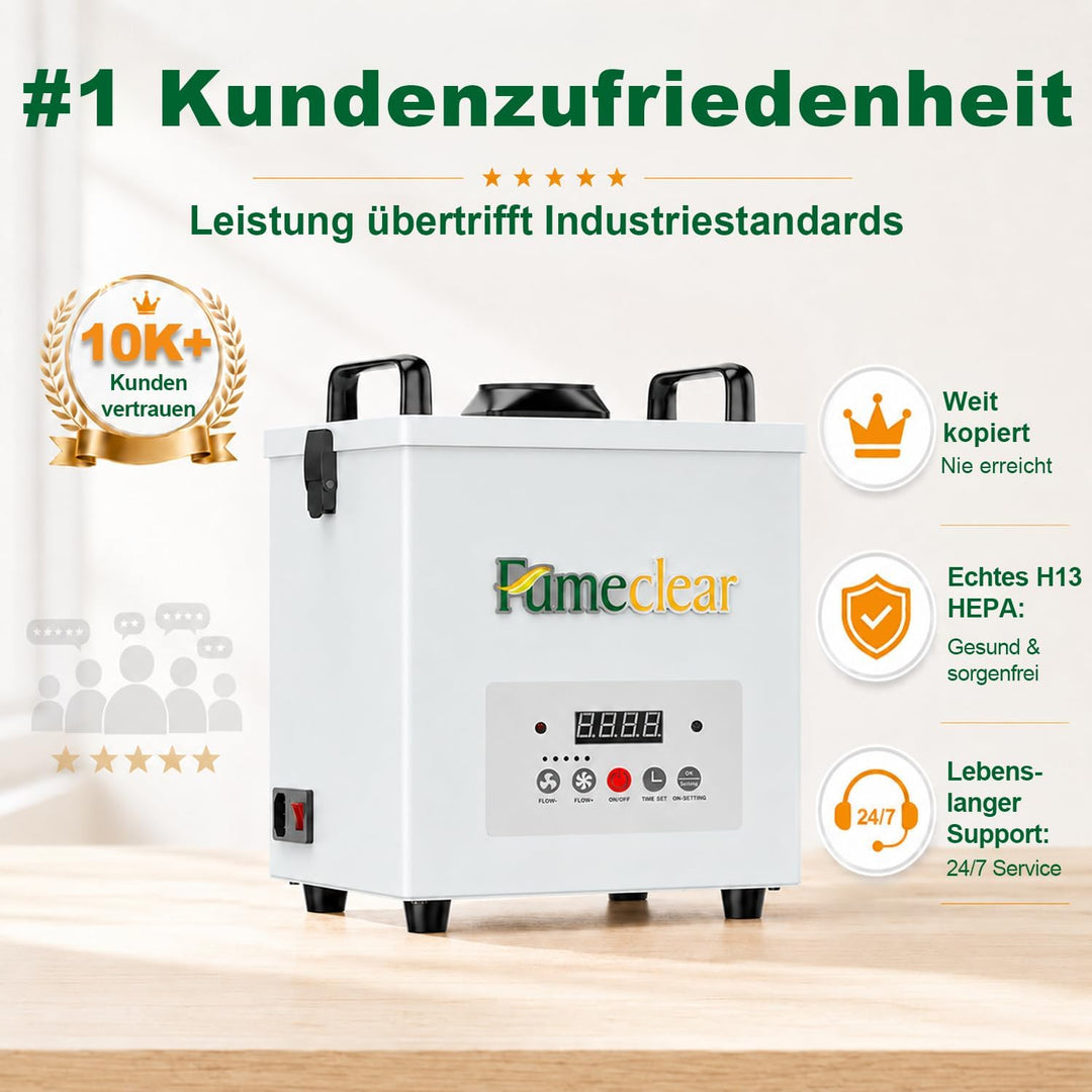 FumeClear FC-100A Fernbedienung & Digitaldisplay Lötrauchabsaugung Leistungsstarke 200 to 260m³/h Ab