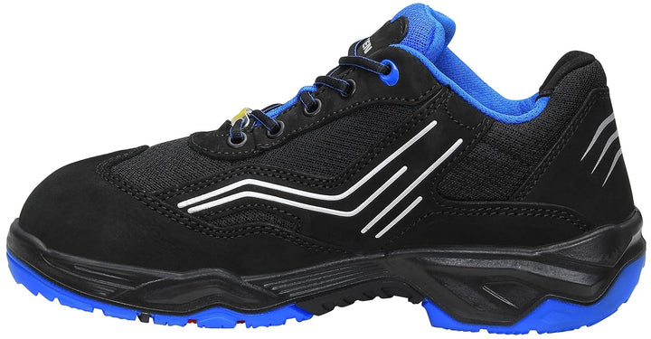 ELTEN Sicherheitsschuhe AMBITION blue Low ESD S1, Herren, sportlich, leicht, schwarz/blau, Stahlkapp