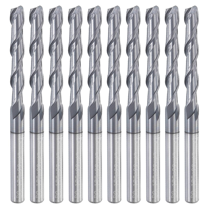 QUARKZMAN 10 Stück Schaftfräser 1/8", Wolframstahl Spiralnutfräser, 2 Flöte CNC Fräser, AITIN Hochal
