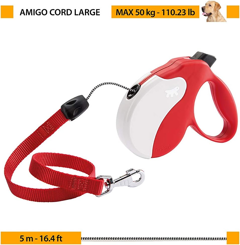 Ferplast Hundeleine Amigo Large, Rollleine grosse Hunde bis 50 kg. Schnur max. 5 m. Einzelner Verrie