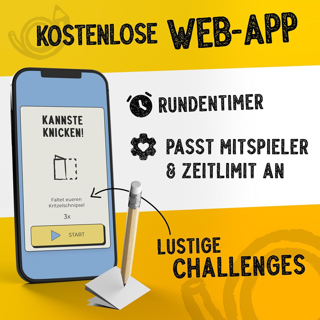 Kritzelpost - Das lustige Zeichenspiel für 4-16 Personen I Partyspiele für Erwachsene wie stille Pos