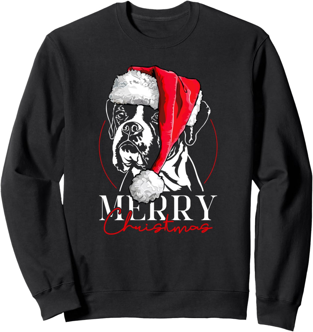 Lustiger Santa Boxer Hund Merry Christmas Weihnachten Hunde Sweatshirt