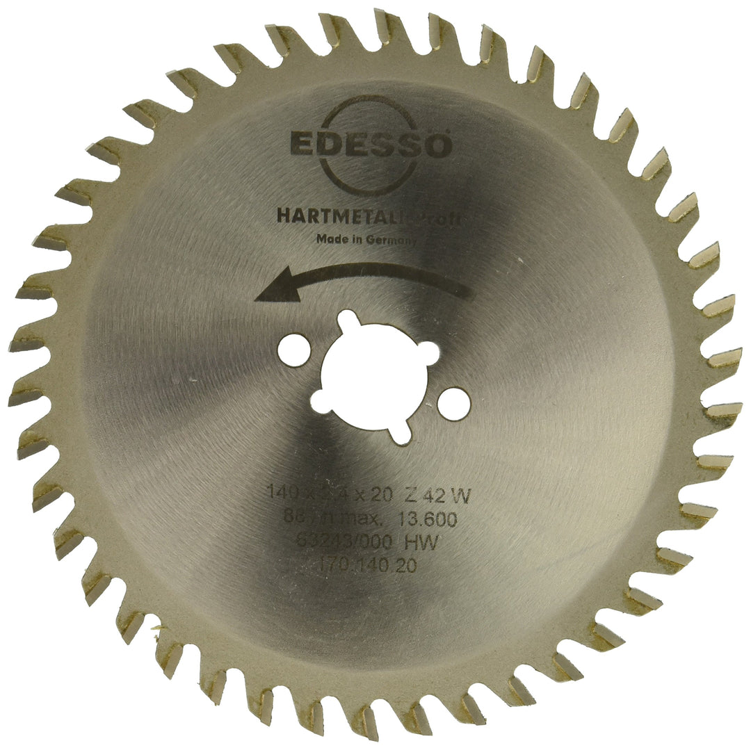 Edessö 17014020 HM-Kreissägeblatt Profi-Vielzahn 2/6/32 HW, Z=42 W, 140 x 2,4/1,4 x 20 mm, Silber