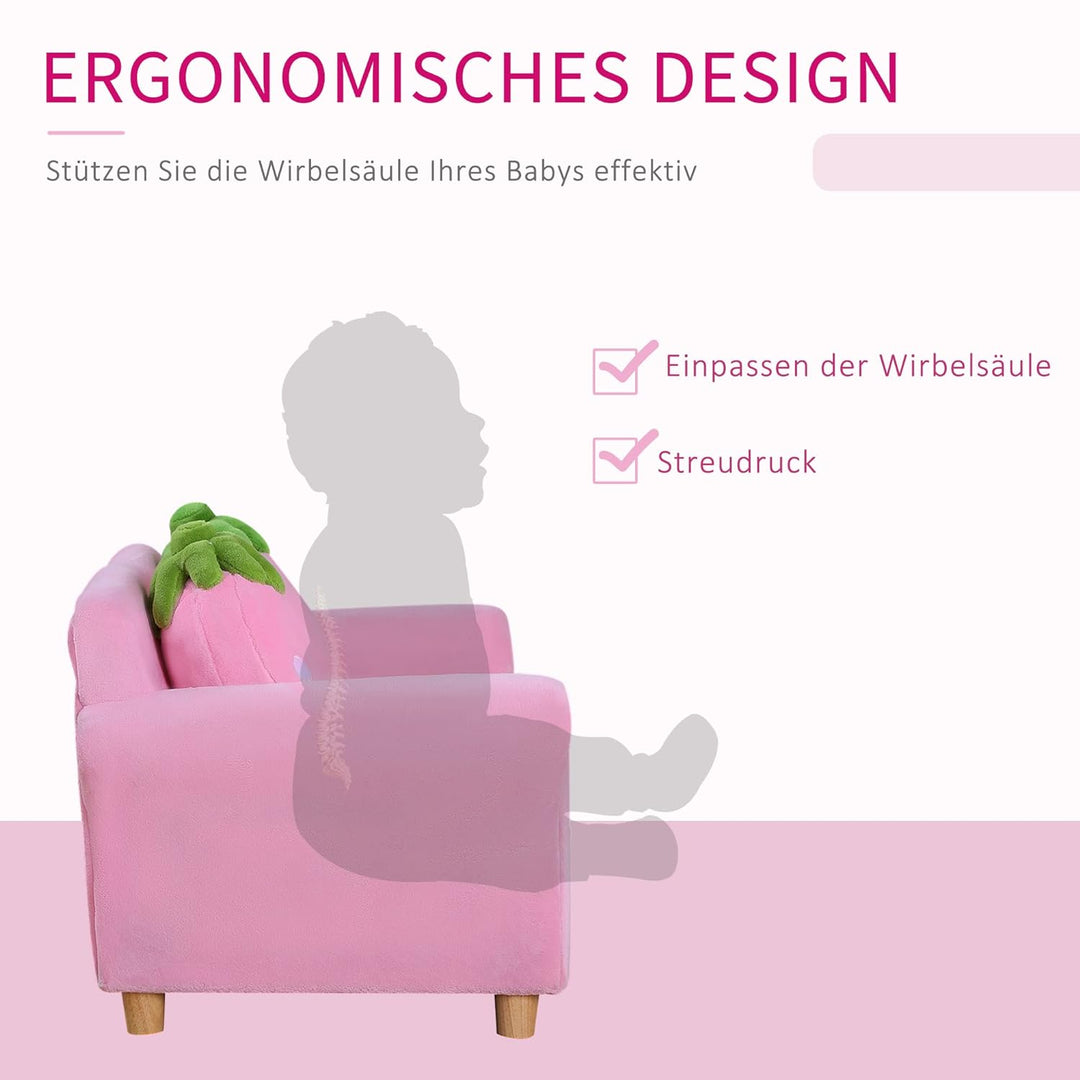 HOMCOM Kindersofa Kindersessel Sofa Couch Kinder Stuhl Kinderzimmer Softsofa Doppelsofa Einzelsofa(E