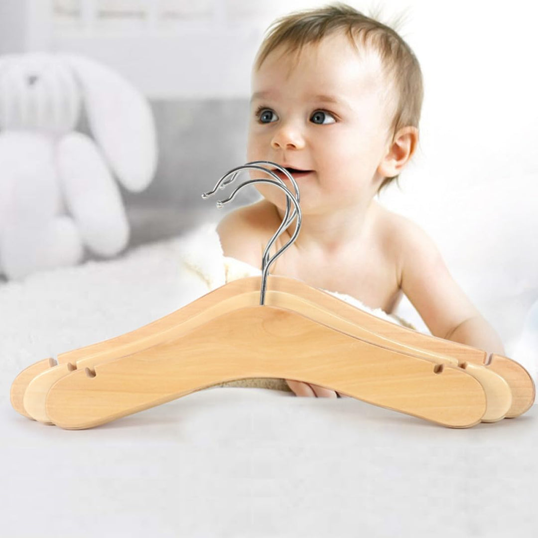 BESTOYARD Holzkleiderbügel Starke und Verformungsbeständige aus Khaki und Edelstahl 5 Stück Babyklei