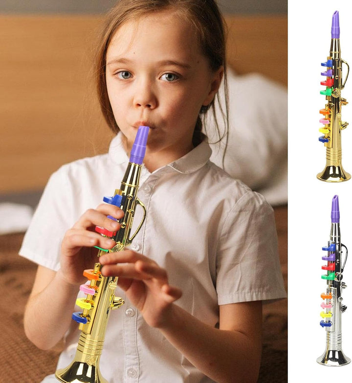 Saxophon für Kinder, Musical Sound Toy, mit 8 farbigen Notenschlüsseln, geeignet für Teach Basic Son