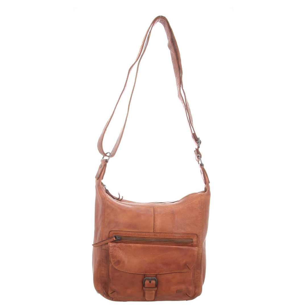 Bear Design Damen Tasche Ledertasche Umhängetasche Schultertasche Cognac