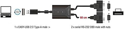 Delock USB 2.0 auf 2 x Seriell RS-232 Adapter