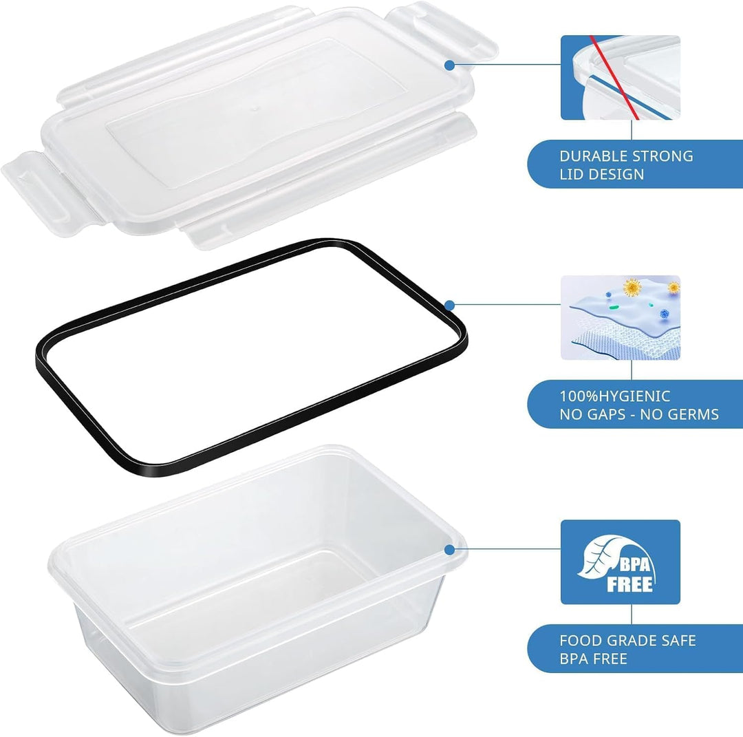 Ordeluxe 10er Set 1L Frischhaltedosen Mit Deckel Luftdicht, BPA-frei, Stapelbare Gefrierdosen &amp; Meal