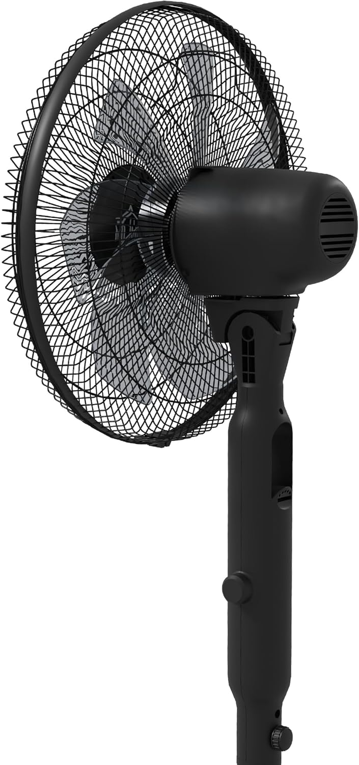 HOMCOM Standventilator leise mit Fernbedienung, LED-Anzeige, Höhenverstellbar Ventilator mit 3 Modi,